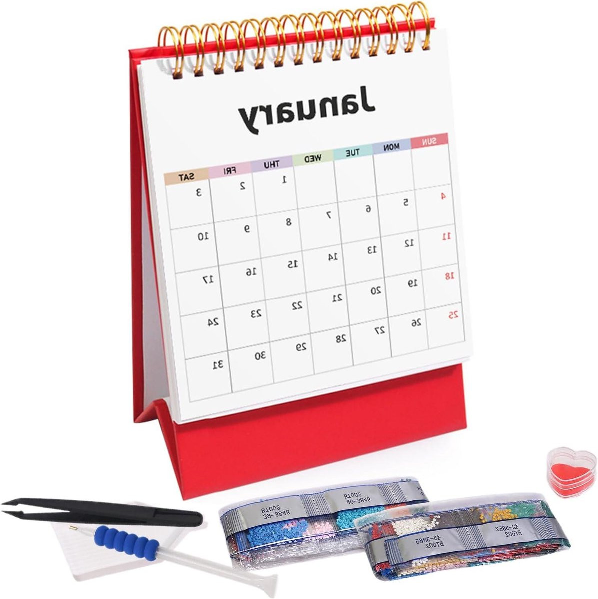 Edelsteen Kalender Bureauplanner 2026 Gem Art Kit Multicolor B/D/H: 25 x 20 x 4 cm