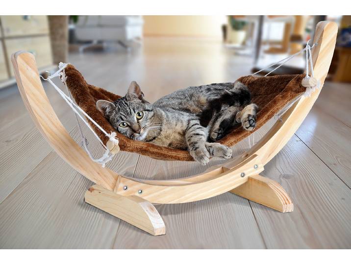 home24 Kattenhangmat Zoia 70 x 30 x 35cm bruin