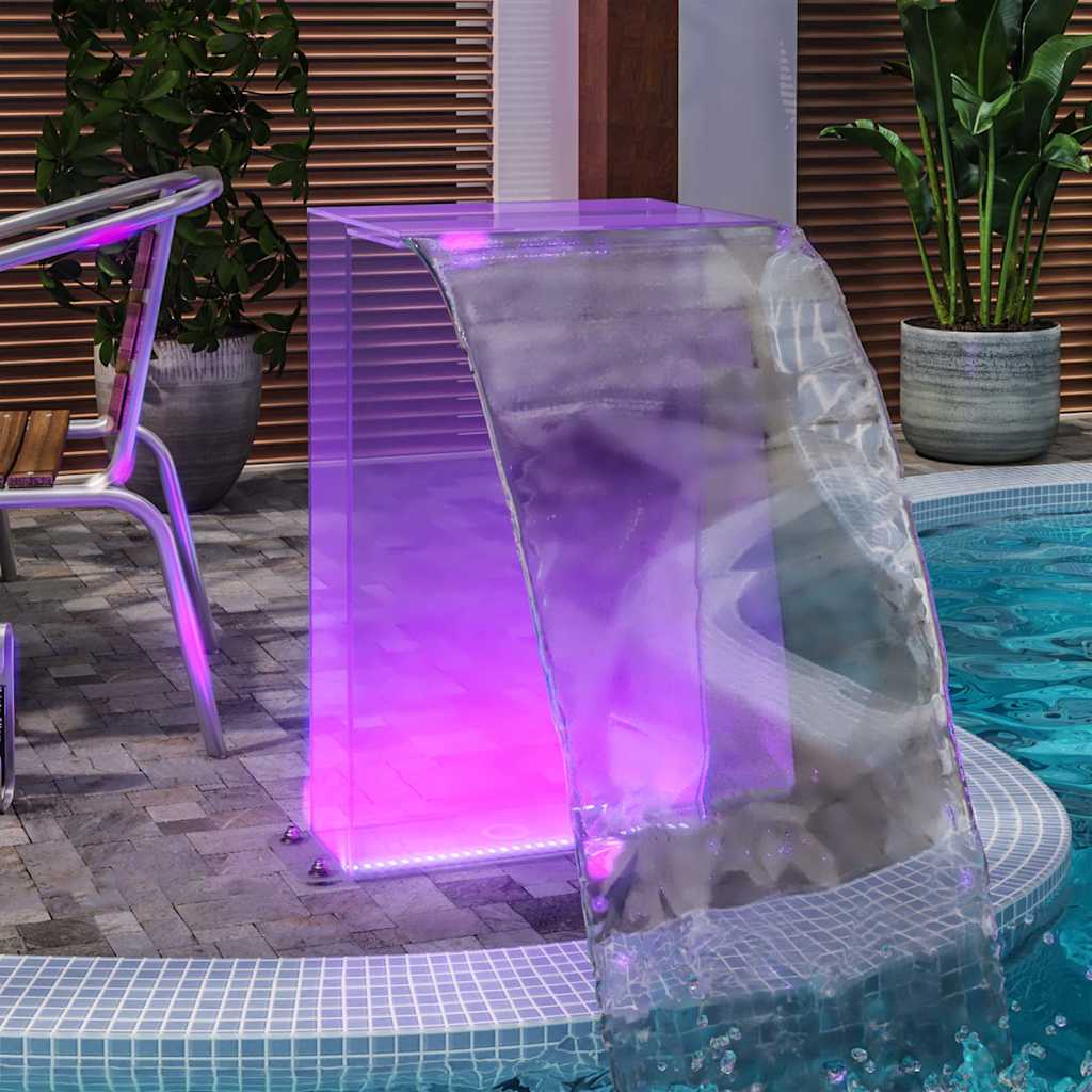 vidaXL Fuente de piscina con LED RGB acrílico 51 cm Transparente