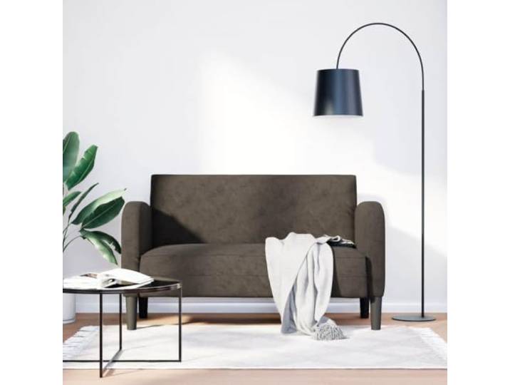 HEFZGDB Zweisitzer Sofa Dunkelgrau 110 cm Kunstleder Modernes Design mit Schaumstoff und Feder für optimalen Komfort und Langlebigkeit, pflegeleichtes Material mit stabilem