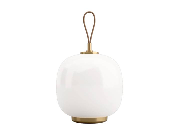 Louis Poulsen VL45 Radiohus portabel Leuchte Ø17,5 cm Brass-white opal glass