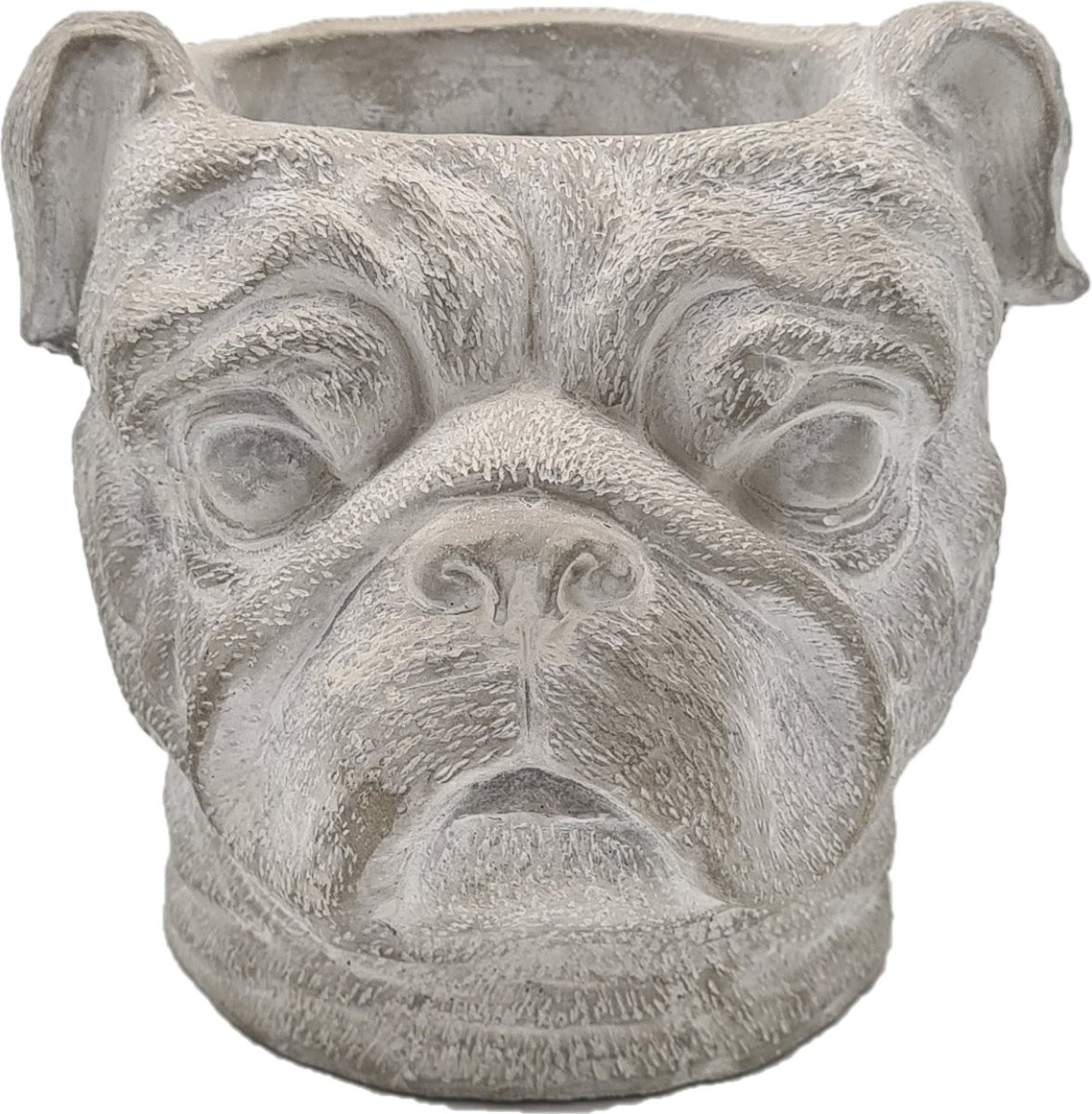 Deco4yourhome® Bulldog Pot van Beton in Grijs, 19 cm