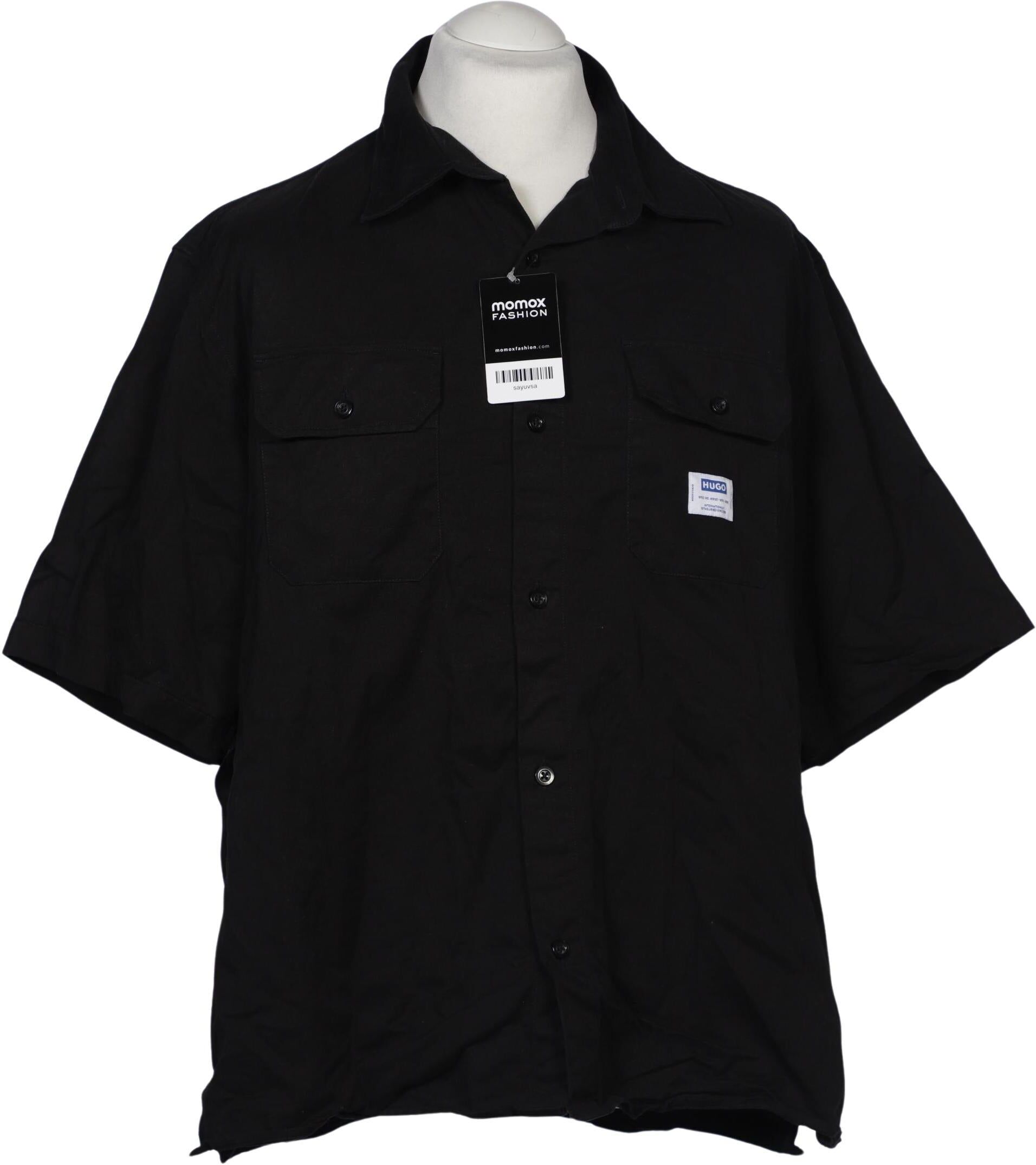 Hugo by Hugo Boss Herren Hemd, Schwarz, Gr. XL, Baumwolle - Second Hand