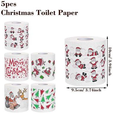 Discount Dollar Deals Christmas Toilet Roll Paper, Happy New Year, Xmas Tissue Roll, Christmas Supplies, Napkin Kitchen Tool, Home Decoration 21