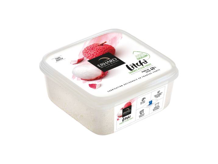 ERHARD Sorbet plein fruit saveur litchi - 488 g