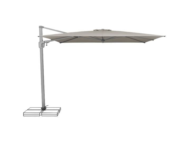 Suncomfort BY GLATZ Sonnenschirm Sunflex Taupe, Silber Aluminium, Polyester Stoff B 300 T 300 cm - Sonnenschirm