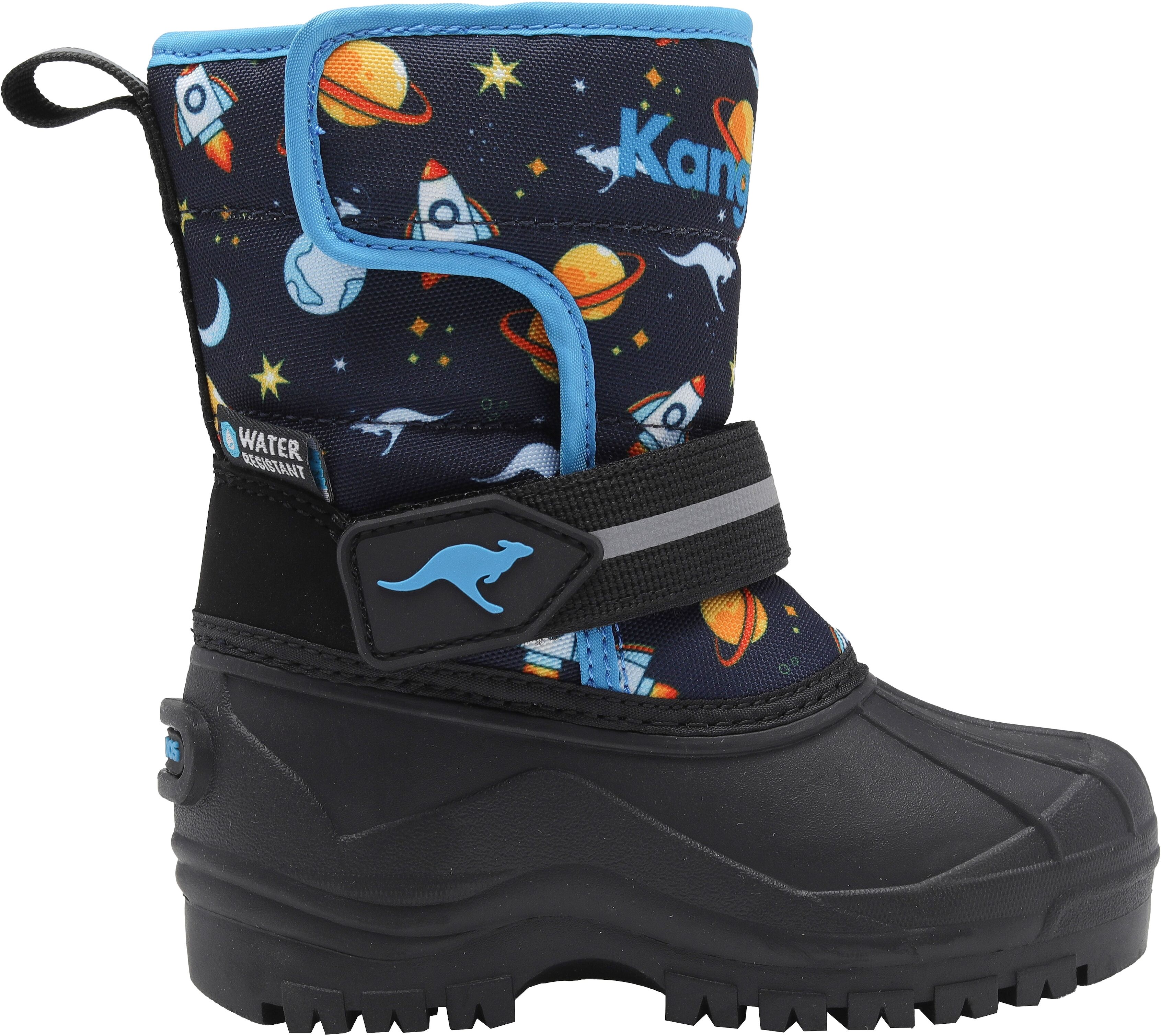 Winterboots KANGAROOS "K-SHELL II", Jungen, Gr. 33, reflektierend wasserabweisend wärmend, blau (dk navy, kangaspace), Synthetik, Textil, Schuhe Winterboots, Snowboots, Winterboots, Winterschuhe, wasserabweisend dk navy, kangaspace 33, reflektierend wasse