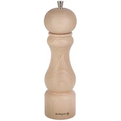 de Buyer Gewürzmühle Holz Rumba 21 cm Hell, Pfeffermühle + Salzmühle, Beige, Braun