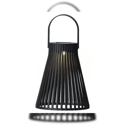 Lumineo Solar Laterne Kunststoff D.14.5cm H.18.5cm schwarz/warmes weiß
