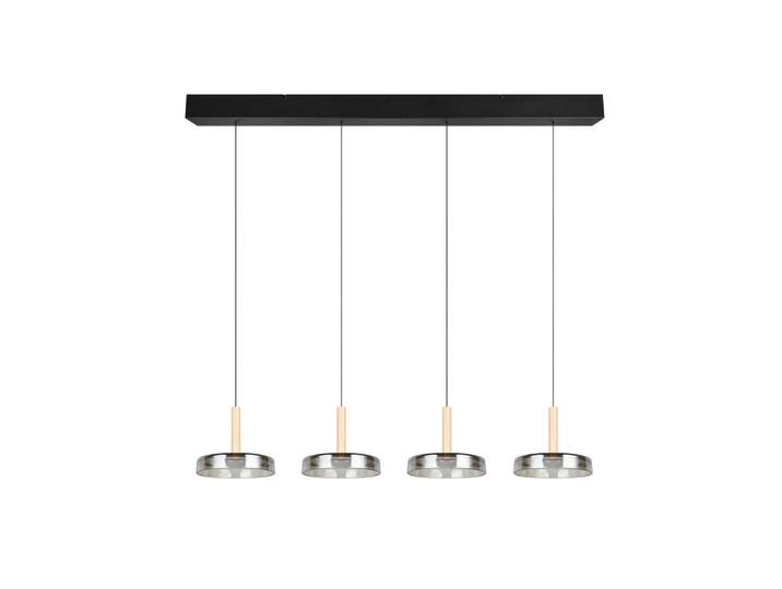 Trio Leuchten Led-Pendelleuchte, Schwarz, Chromfarben, Metall, Glas, 22x200x115 cm, Lampen & Leuchten, Innenbeleuchtung, Hängelampen, Pendelleuchte