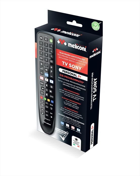 Meliconi Telecomando Gumbody Personal 3+ Sony-nero Lucido / Nero Opaco / Cor
