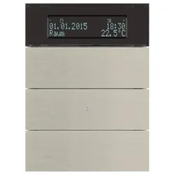 Berker 75663593 Tastsensor 3-fach mit RTR und Display B.IQ Edelstahl Rostfrei