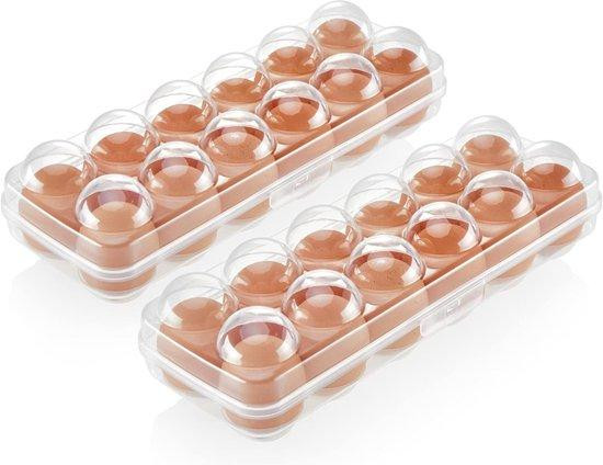 Transparante plastic eierdoos voor 12 eieren met klikbare deksel