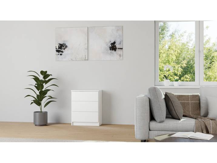 Stylishes Sideboard MDF Beschichtet MDF Weiß matt