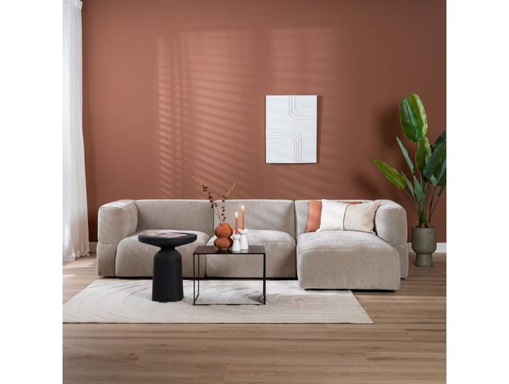 Bronx71 Ecksofa 3-Sitzer Karla Chenille taupe rechts