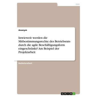 Inwieweit werden die Mitbestimmungsrechte des Betriebsrats durch die agile Beschäftigungsform eingeschränkt? Am Beispiel der Projektarbeit,