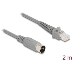 DELOCK Kabel RJ50 Stecker zu DIN 8 Pin Stecker 2m grau