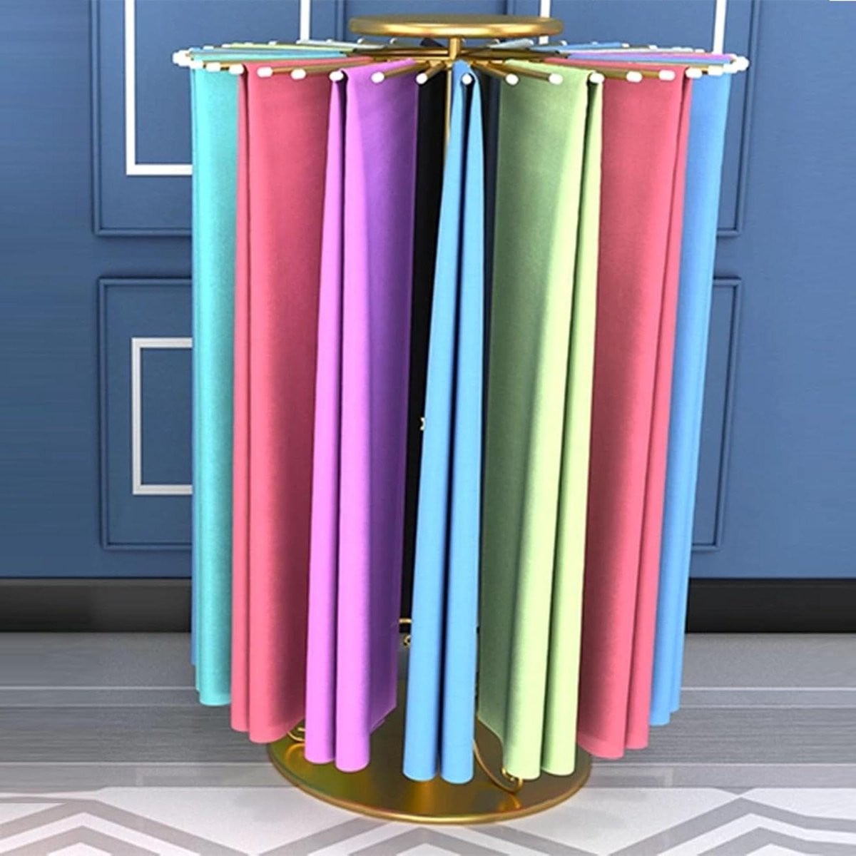 Vrijstaande Sjaalhouder - Draaiende Organizer - Goud - Diameter: 70 cm