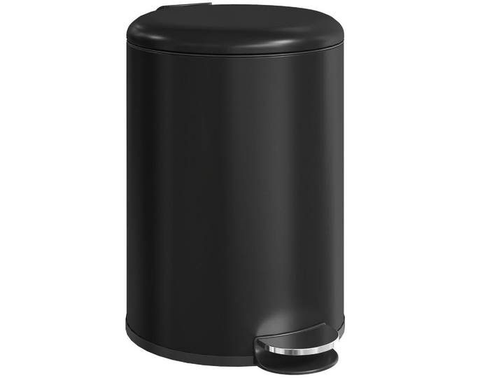 Homcom Treteimer 20L mit Soft-Close Deckel Schwarz, Kunststoff, 30x44x36 cm, Haushalt & Reinigung, Reinigung, Mülleimer & Abfallsammler