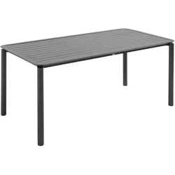 Oviala Business Rechteckiger Terrassentisch aus Aluminium schwarz