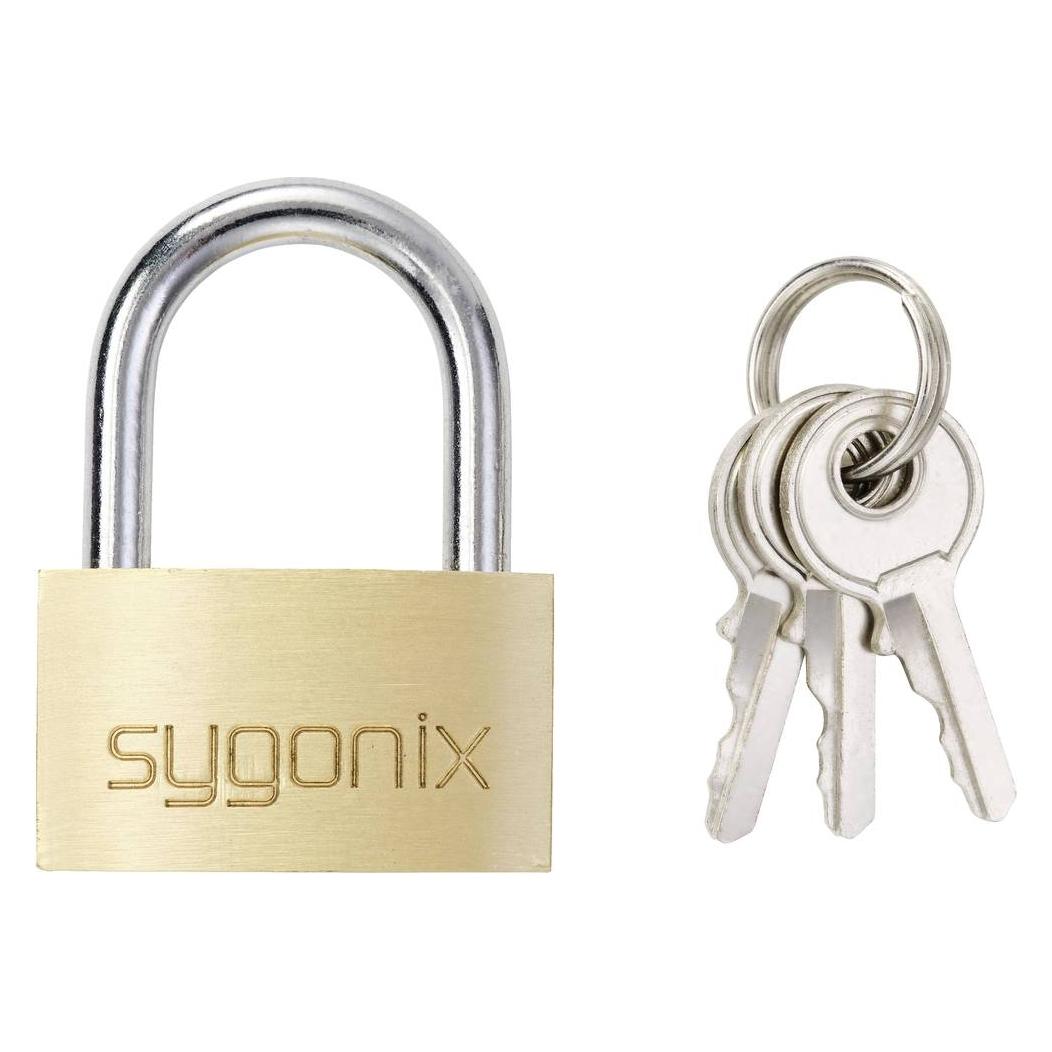 Sygonix SY-5045288 Vorhängeschloss 29.8 mm verschieden schliessend Goldgelb Sch (SY-5045288)