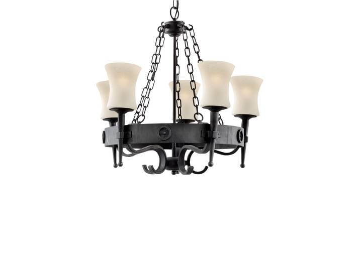 Design Kronleuchter Cartwheel Schwarz Searchlight