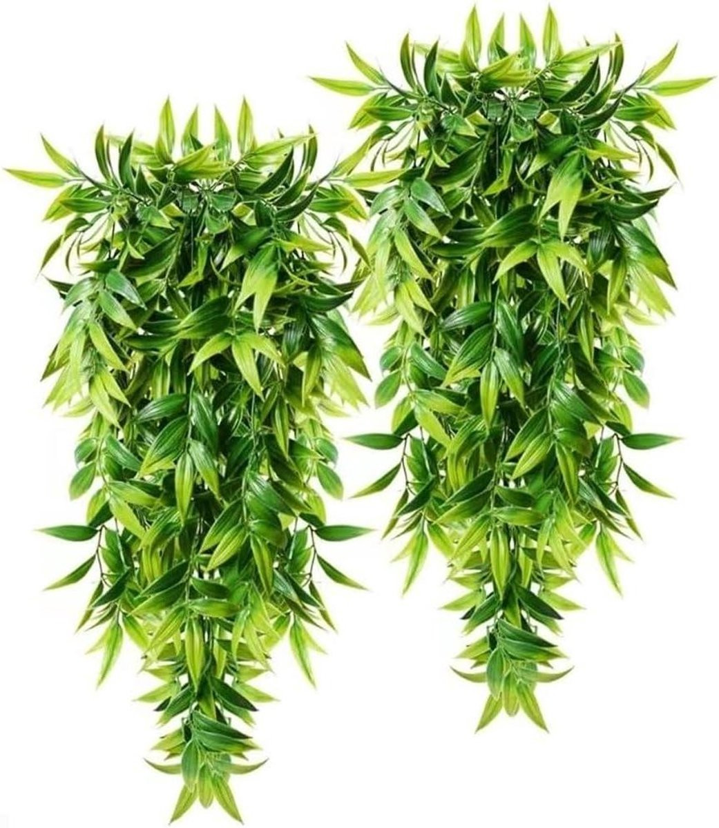 Groene hangende kunstplanten set voor buiten decoratie