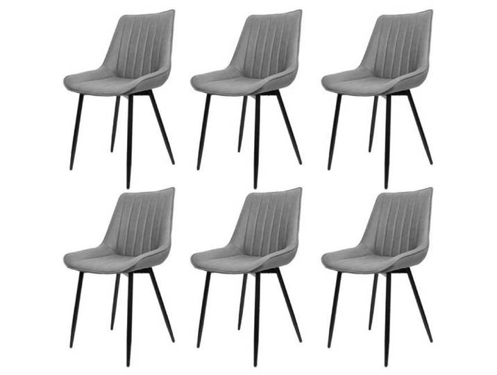 QIFAshma®Lot de 6 chaises de salle à manger Siège rembourrée-Gris clair
