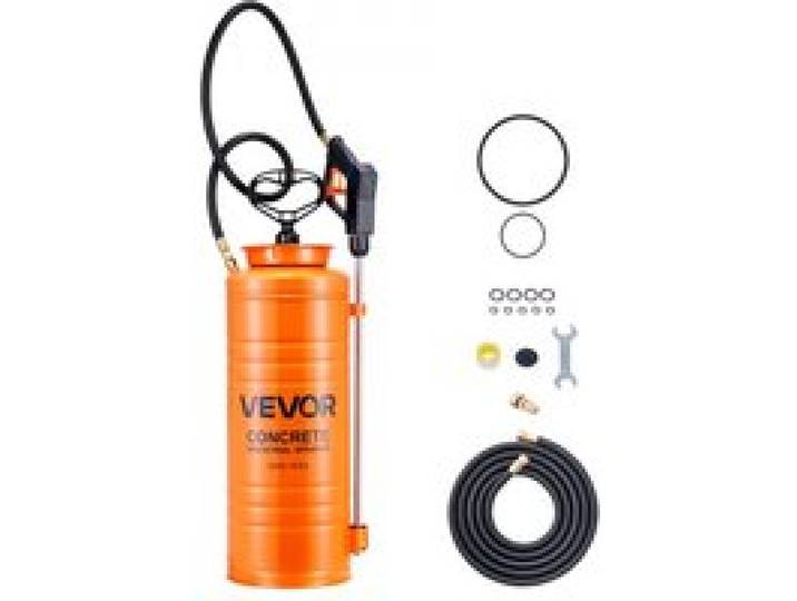 VEVOR Drucksprüher Industriell, 13,2L Edelstahl-Sprühgerät, Hochleistungs-Pumpsprüher, Stab mit ergonomischem Pistolengriff, Schlauch, 2 Messingdüsen, ideal für Bau, Garten