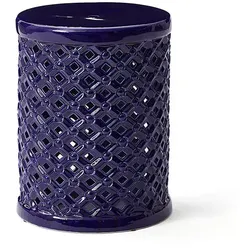 Hocker Lian Keramik dunkelblau 45 cm