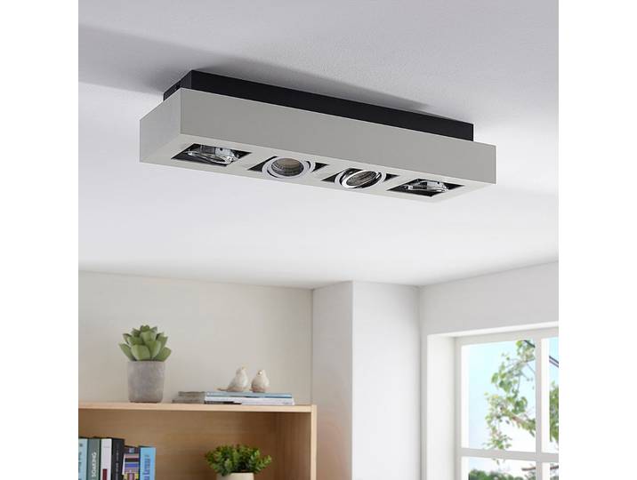 Vince 4 Plafonnier Blanc - Arcchio - Couloir - Moderne - Aluminium - Angulaire