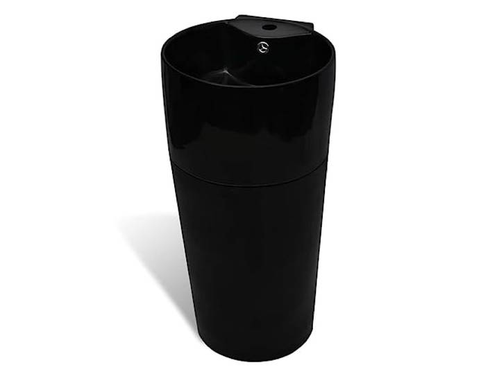 vidaXL Standwaschbecken Keramik mit Loch für Überlauf/Armatur Schwarz