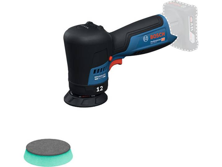 Polisseuse orbitale aléatoire BOSCH PROFESSIONAL GPX 12V-77 - 12 V - Sans batterie ni chargeur - Avec plateau de support et tampon de polissage de 77 mm