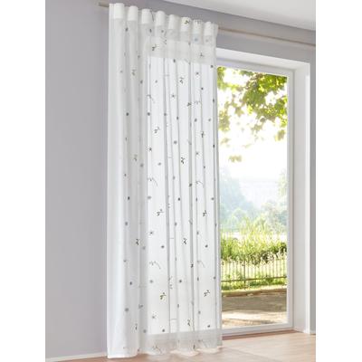 Gardine HEINE HOME Gr. 3, bunt (weiß, bunt), B:140cm H:225cm, Polyester, Gardinen, Gardine