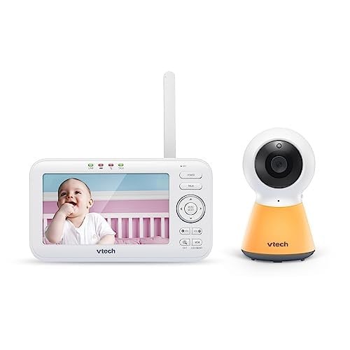VTech Baby Monitor VM5254 - Babyfoon met hoge resolutie video, LCD-kleurenscherm, nachtzicht, intercomfunctie, slaapliedjes en nachtlampje