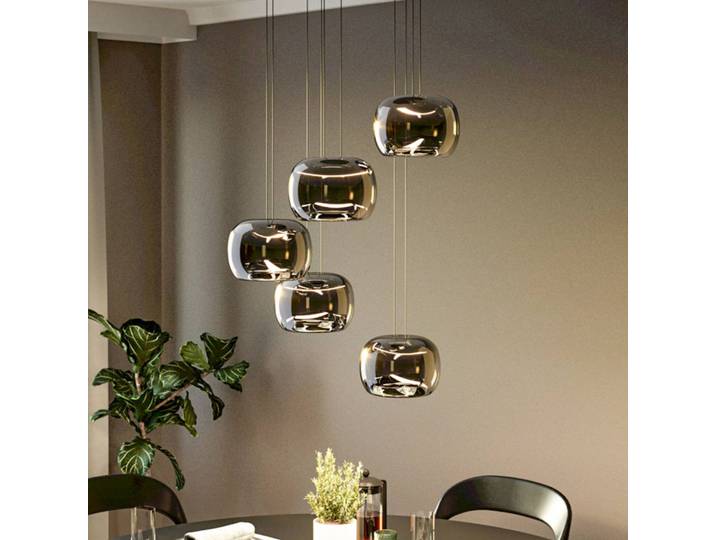 EGLO Hängelampe HORTUNAS, dimmbar, schwarz, für Wohn- / Esszimmer, Glas, Pendelleuchte
