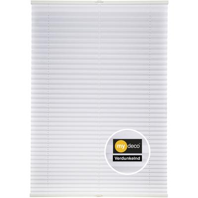Plissee MYDECO "Free, ohne Bohren, Sichtschutz, Klemmfix" Gr. 7, weiß (weiß, weiß), B:80cm H:210cm, Obermaterial: 100% Polyester, Plissees, beiden Seiten stufenlos verstellbar, Sichtschutz