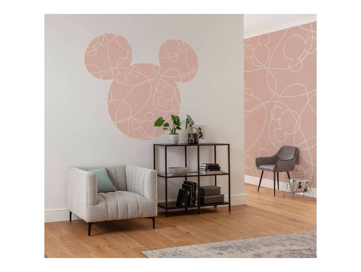 home24 Fotobehang Mickey Head Knotted Ø 125cm meerdere kleuren