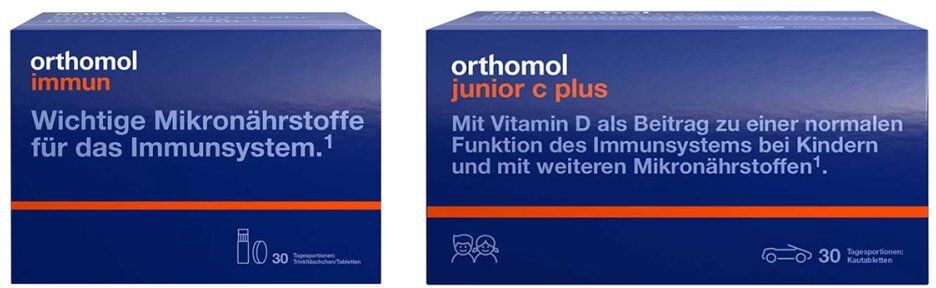 Orthomol Immun Trinkfläschchen + Orthomol junior C + Waldfrucht 2x30stk