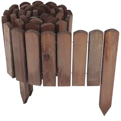 3 x Holz Rollzaun Dunkelbraun 10x200 cm Beeteinfassung für Beet-& Rasenabgrenzun...