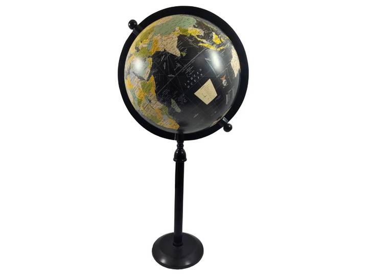 Objekt Globus Auf Fuss Schwarz H: 68 cm Decofinder