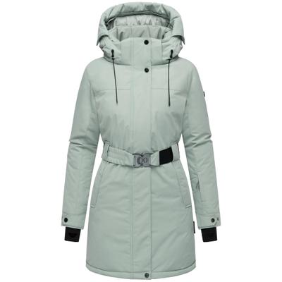 Wintermantel NAVAHOO "Frostkuss 14", Damen, Gr. XL (42), grün (rauchmint), Obermaterial: 100% Polyester. Innenfutter: 100% Polyester. Wattierung: 100% Polyester. Ärmelfutter: 100% Polyester, figurumspielend ca. Mitte Oberschenkel, hoch geschlossener...