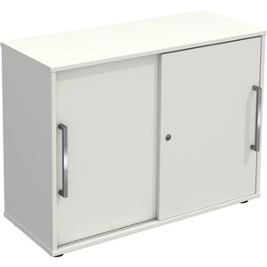 Kerkmann Schiebetürenschrank Remo, Holz, abschließbar, 100 x 75 x 40cm (B/H/T), weiß