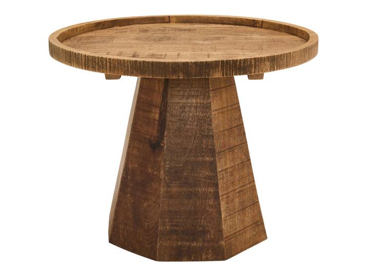 Carryhome Beistelltisch, Natur, Holz, Mangoholz, massiv, rund, konisch, 60x50x60 cm, Holzmöbel, Holztische, Beistelltische Holz