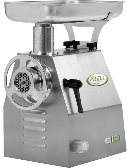 Fama Industrie Fama TI22R - Hachoir à viande électrique - Corps en acier inox - Groupe de hachage en fonte - 230V
