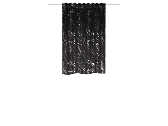 HOME WOHNIDEEN 85153 Force Rideau occultant avec imprimé argenté Motif marbre et Ruban combiné 145 x 140 cm