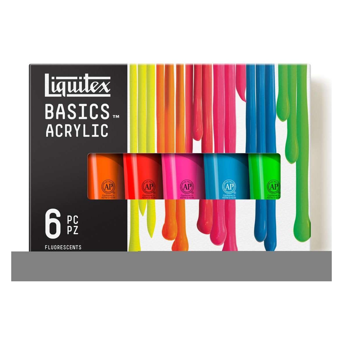 Winsor & Newton Basics acrylic colour set 6x118ml fluorescent row (118 ml) (3699470)