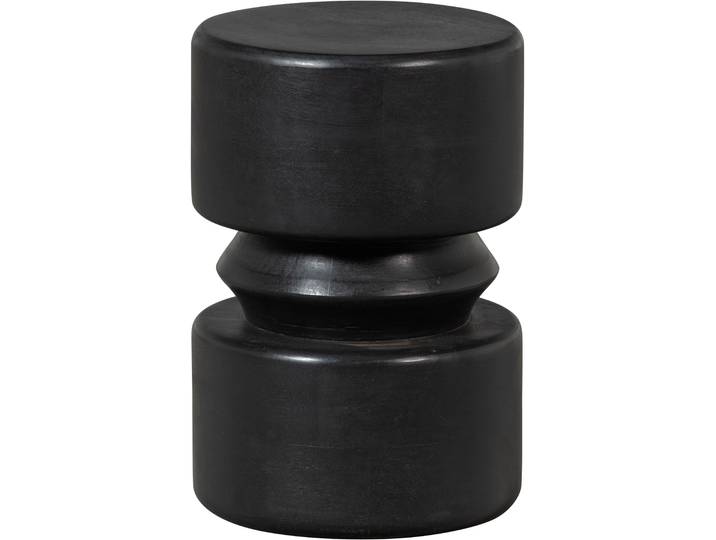 Beistelltisch WOOOD Tuve aus lackiertem MDF, zylindrische Form Ø30x45 cm , braun, schwarz, B:30cm H:45cm T:30cm, Tische, Beistelltisch, Pressholzfaserplatte schutzlackiert, glatte gleichmässige Oberfläche