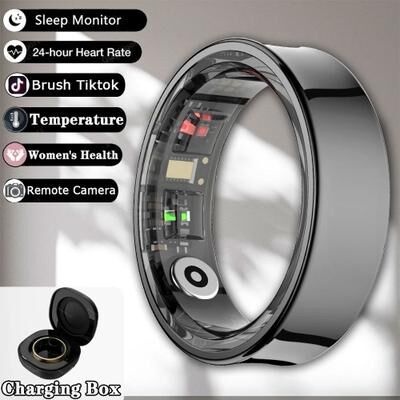 Uplift Treasures R09 Smart Health Fitness Ring Heart Rate SpO2 Sleep Tracker black 9