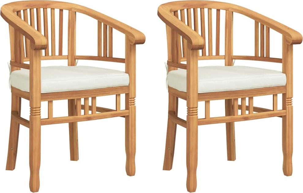 vidaXL Stuhl 2 stk. Braun Massivholz Teak